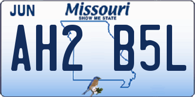 MO license plate AH2B5L