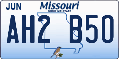 MO license plate AH2B5O