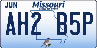 MO license plate AH2B5P