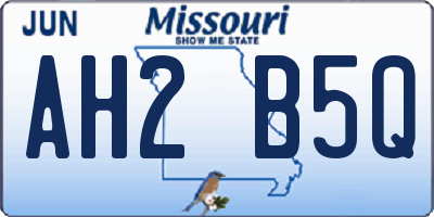 MO license plate AH2B5Q