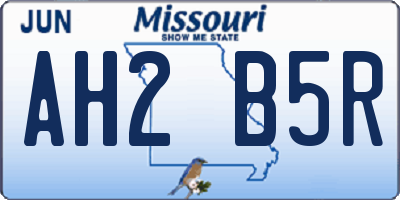 MO license plate AH2B5R