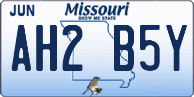 MO license plate AH2B5Y