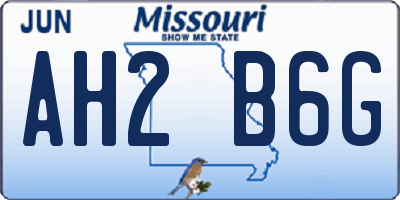 MO license plate AH2B6G