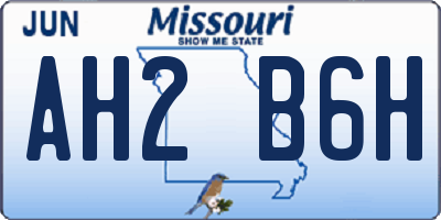 MO license plate AH2B6H