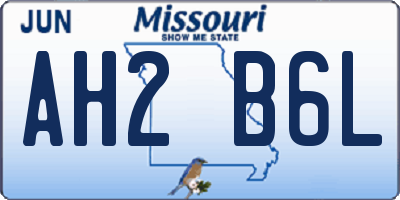 MO license plate AH2B6L