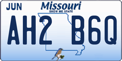 MO license plate AH2B6Q