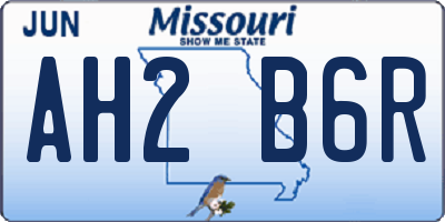 MO license plate AH2B6R