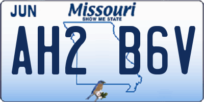 MO license plate AH2B6V