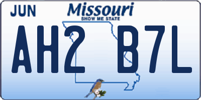 MO license plate AH2B7L