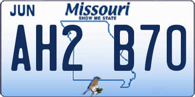 MO license plate AH2B7O