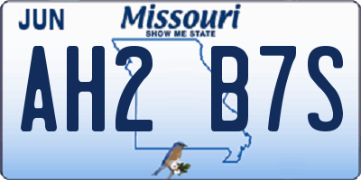 MO license plate AH2B7S