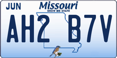 MO license plate AH2B7V