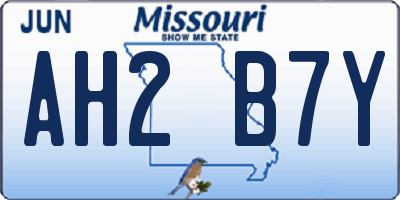 MO license plate AH2B7Y