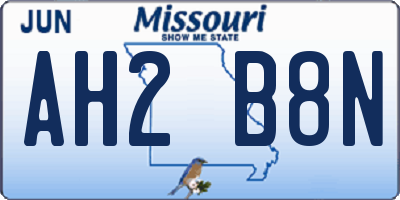 MO license plate AH2B8N