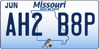 MO license plate AH2B8P