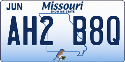 MO license plate AH2B8Q