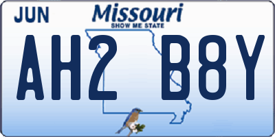 MO license plate AH2B8Y