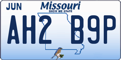 MO license plate AH2B9P