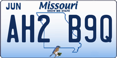 MO license plate AH2B9Q