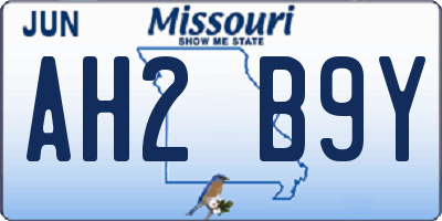 MO license plate AH2B9Y