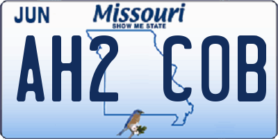 MO license plate AH2C0B