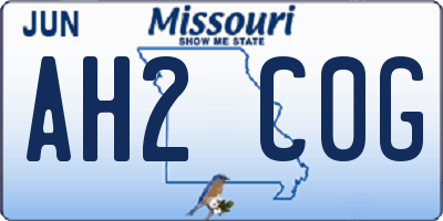 MO license plate AH2C0G