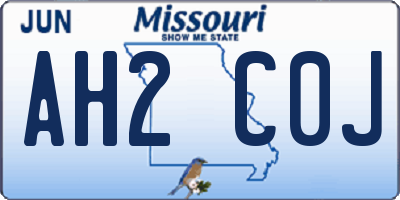 MO license plate AH2C0J