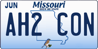 MO license plate AH2C0N