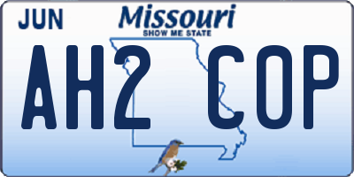 MO license plate AH2C0P