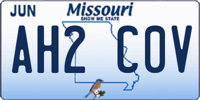 MO license plate AH2C0V