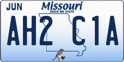 MO license plate AH2C1A