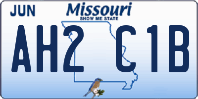 MO license plate AH2C1B