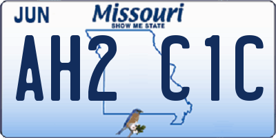 MO license plate AH2C1C