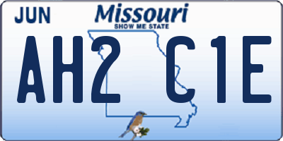 MO license plate AH2C1E