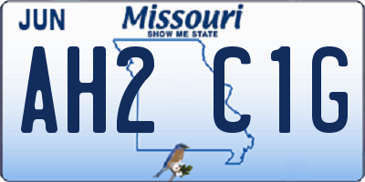 MO license plate AH2C1G