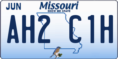 MO license plate AH2C1H