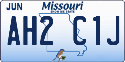 MO license plate AH2C1J