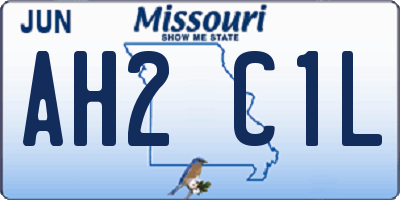 MO license plate AH2C1L