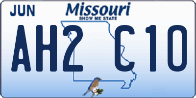 MO license plate AH2C1O