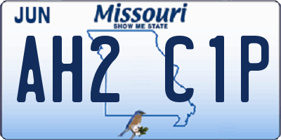 MO license plate AH2C1P