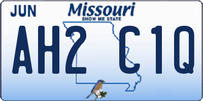 MO license plate AH2C1Q