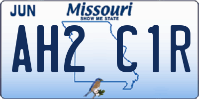 MO license plate AH2C1R