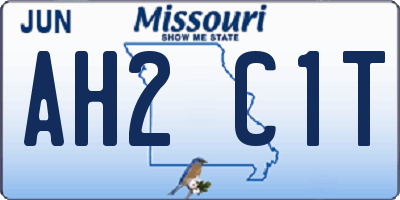 MO license plate AH2C1T