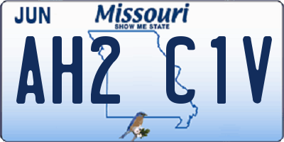 MO license plate AH2C1V