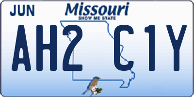 MO license plate AH2C1Y