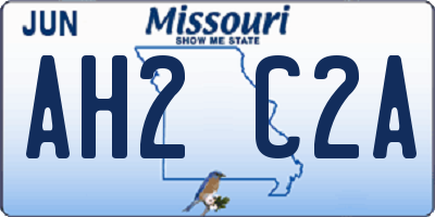 MO license plate AH2C2A