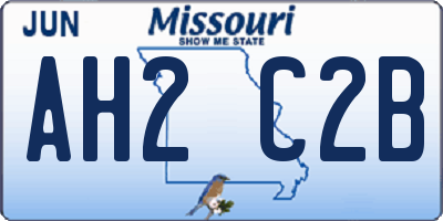 MO license plate AH2C2B