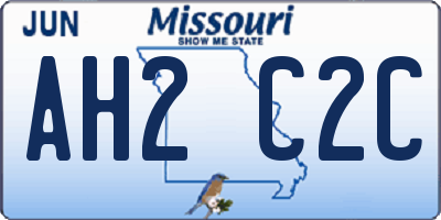 MO license plate AH2C2C