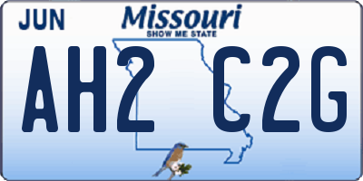 MO license plate AH2C2G