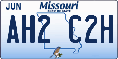 MO license plate AH2C2H